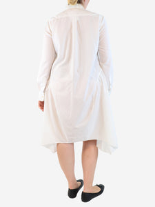 Comme Des Garçons White cotton midi shirt dress - size L