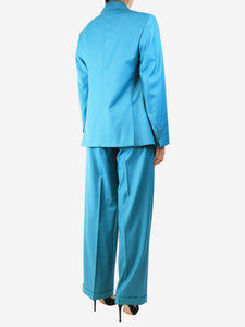 Officine Generale Teal satin suit set - size UK 10