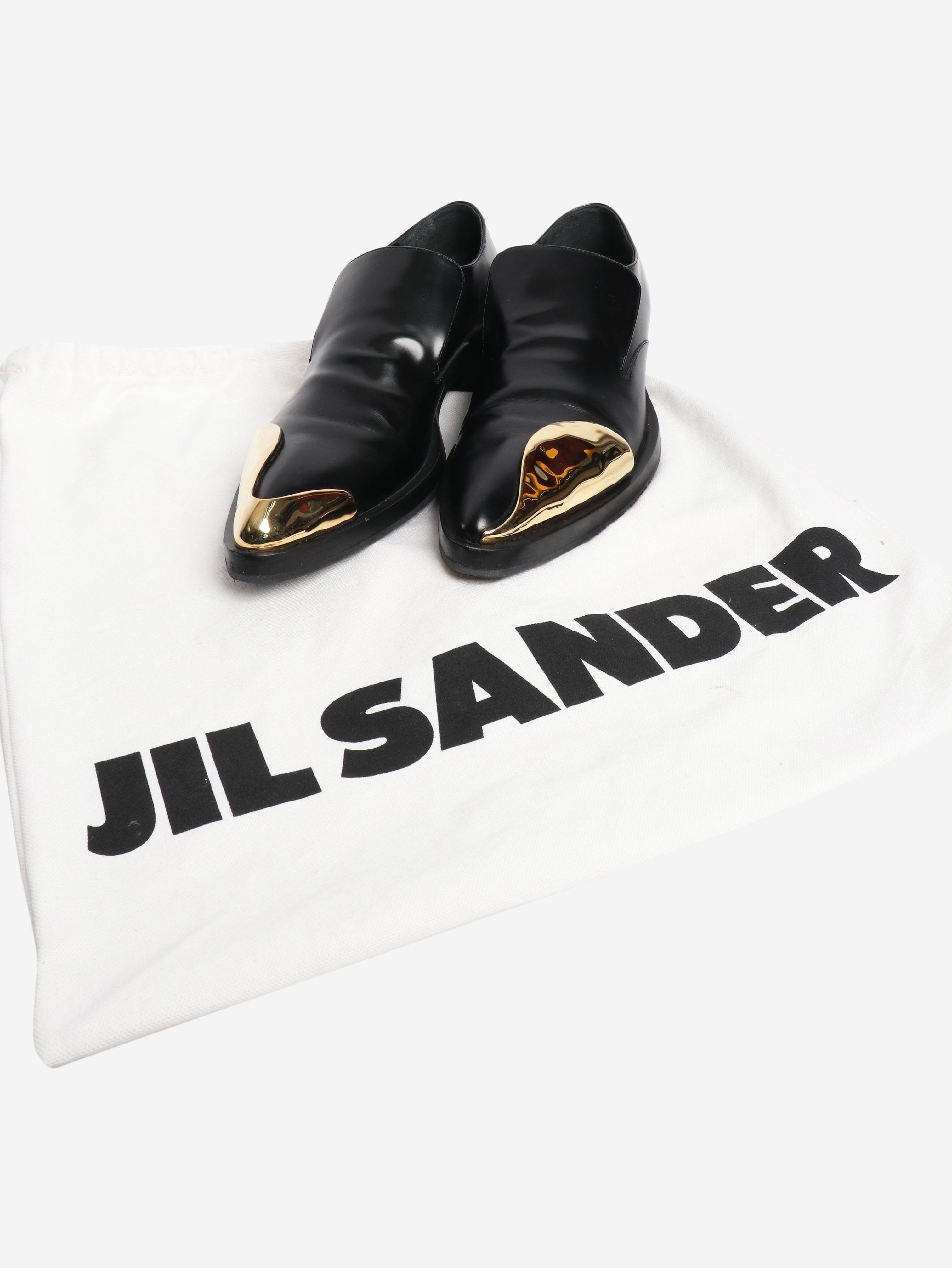 Black steel-cap leather shoes - size EU 38 Flat Shoes Jil Sander 