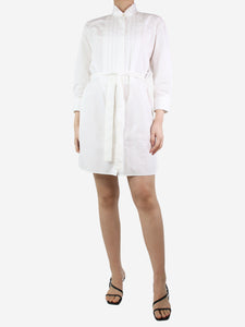 Burberry White belted shirt dress - size UK 8