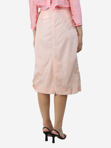 Simone Rocha Pink blush rose draped midi skirt - size UK 10