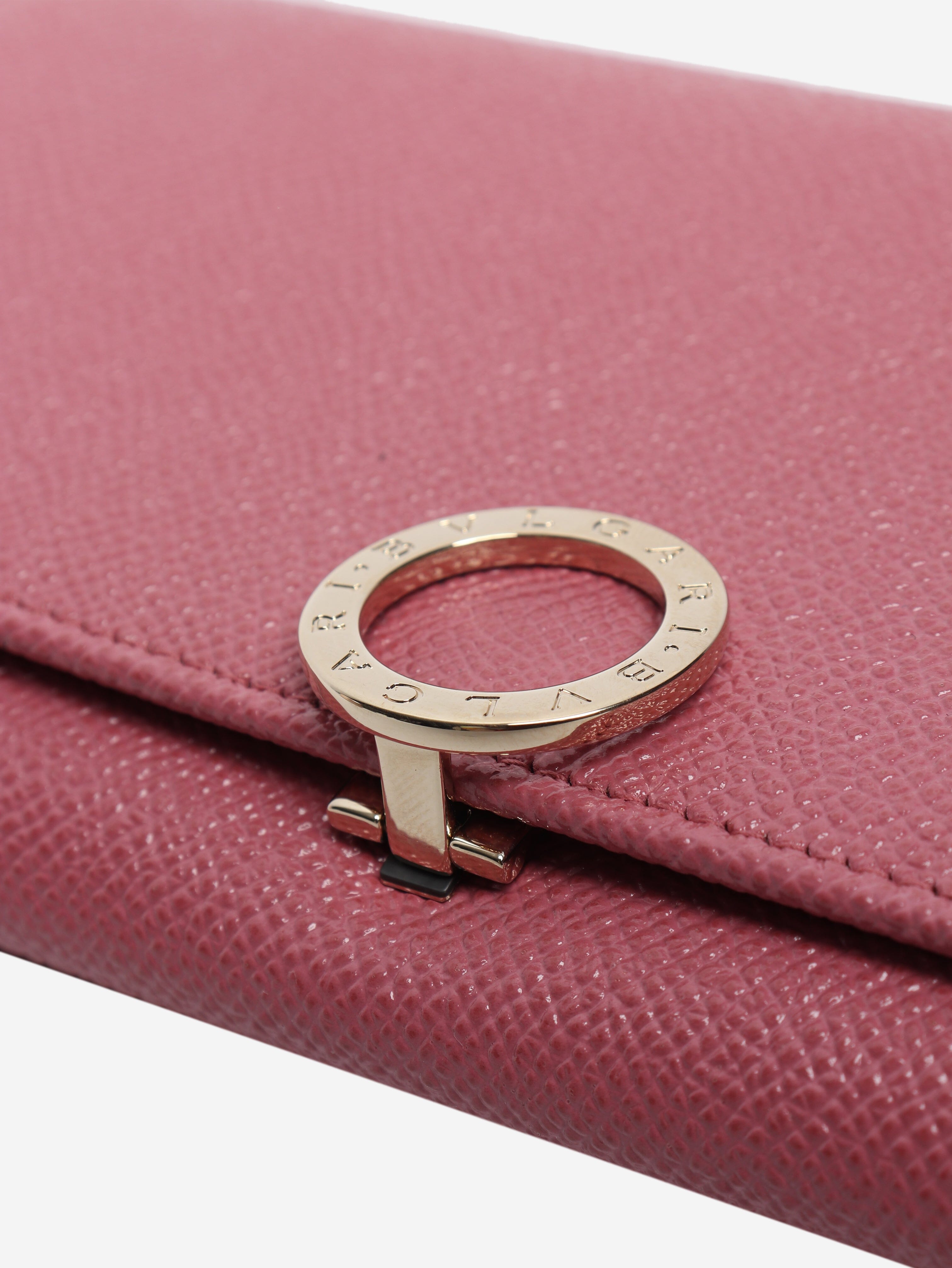 Pink leather long wallet Wallets, Purses & Small Leather Goods Bvlgari 