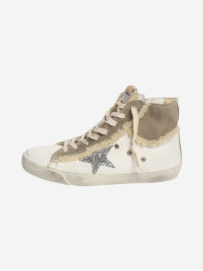 Cream high top shearling trainers - size EU 41 (UK 8) Shoes Golden Goose 
