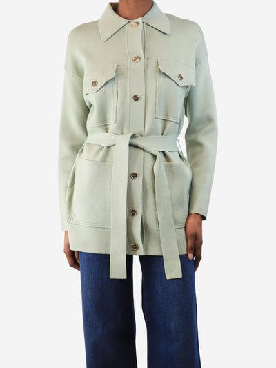 Mint green belted knit jacket - size UK 6 Knitwear Sandro 