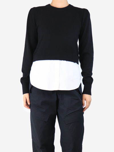Black cashmere jumper with shirt hem - size M Knitwear Veronica Beard 