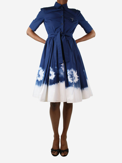 Blue tie-dye pleated midi dress - size UK 8 Dresses Prada 