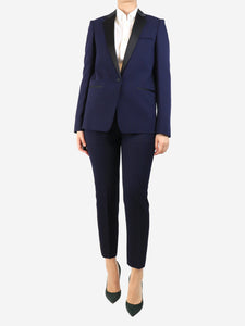 Celine Navy blue tuxedo jacket and trouser set - size UK 10