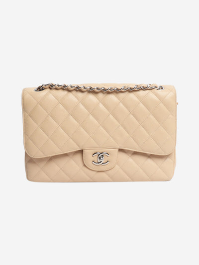 Beige 2017 large caviar Classic Double Flap bag Shoulder bags Chanel 