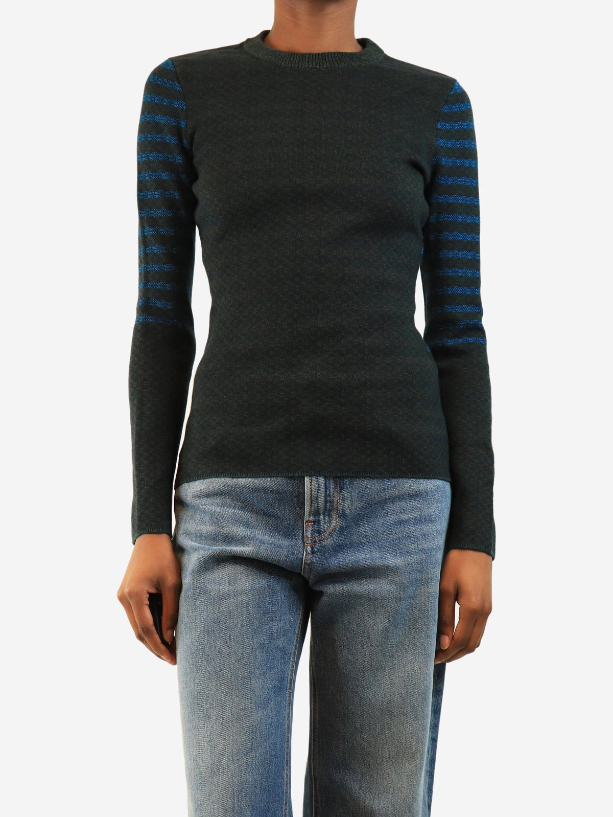 Blue striped knit top - size S Knitwear Victoria Beckham 