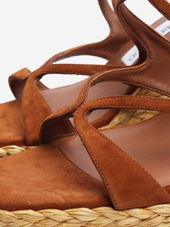 Brown Ayla 85 Suede wedge sandals - size EU 39 Heels Jimmy Choo 