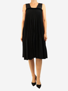 Black pleated mini dress - size