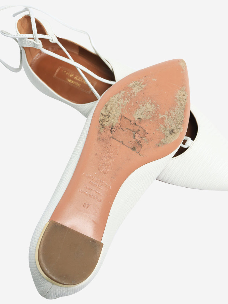 White mock-lizard skin Christy flats - size EU 37 Shoes Aquazzura 