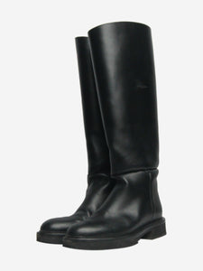 Khaite Black leather knee-high boots - size EU 37