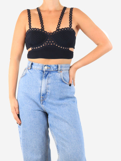 Navy Liana ring bralette - size S Tops Simkhai 