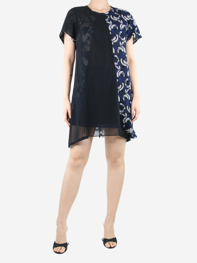 Black and blue two-tone lace mini dress - size M Dresses Junya Watanabe x Comme Des Garçons 