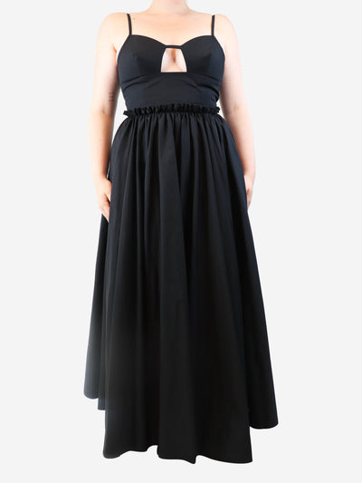 Black cotton-blend midi sundress - size UK 12 Dresses G. 