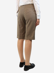 Hermes Brown belted lightweight shorts - size UK 10