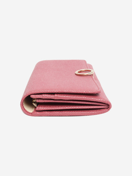 Pink leather long wallet alternate image