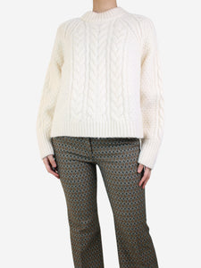 Cecilie Bahnsen Cream cable knit wool jumper - size XS