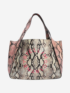 Multicolour faux-snakeskin tote bag Tote Bags Stella McCartney 