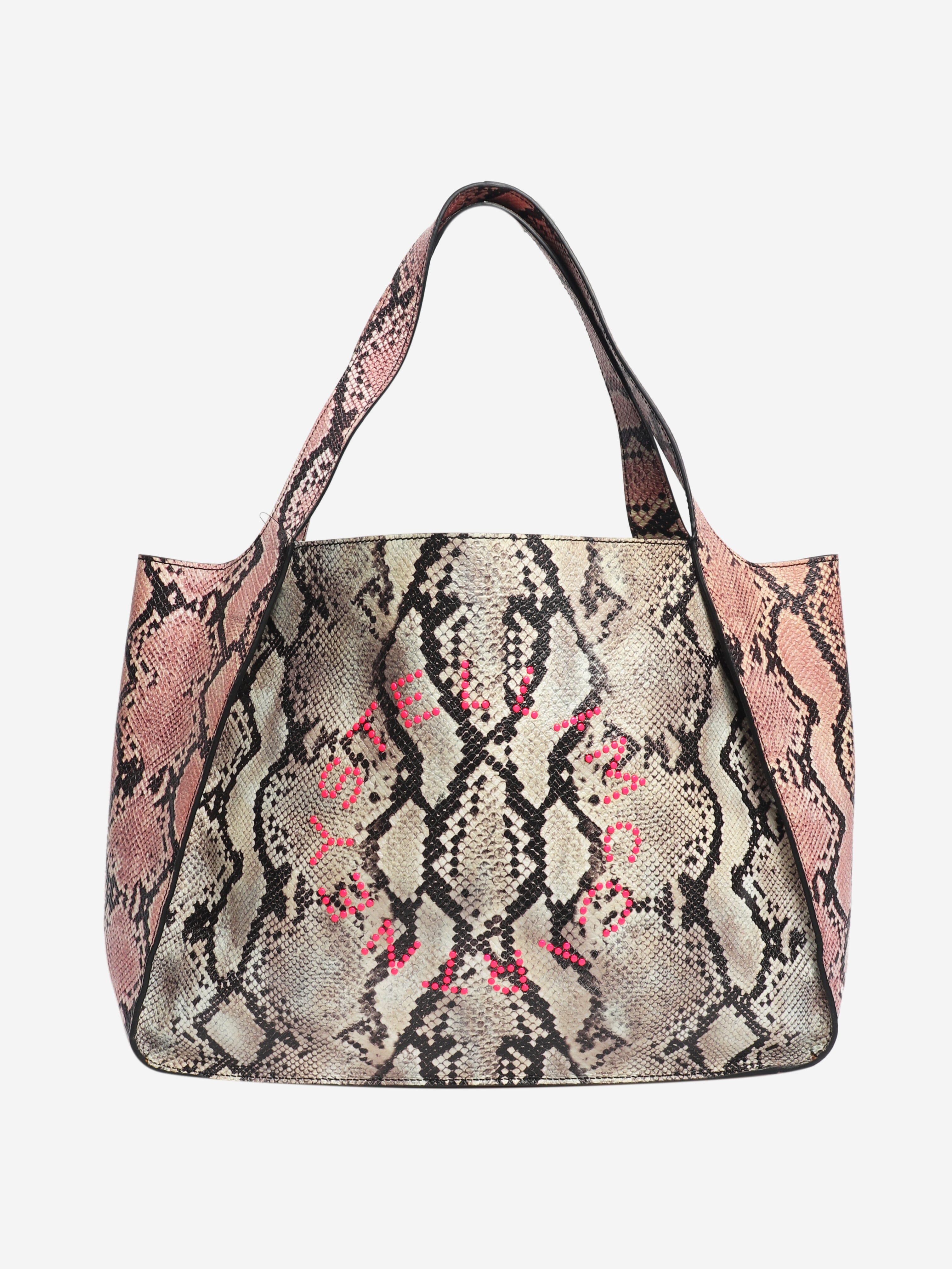 Multicolour faux-snakeskin tote bag Tote Bags Stella McCartney 
