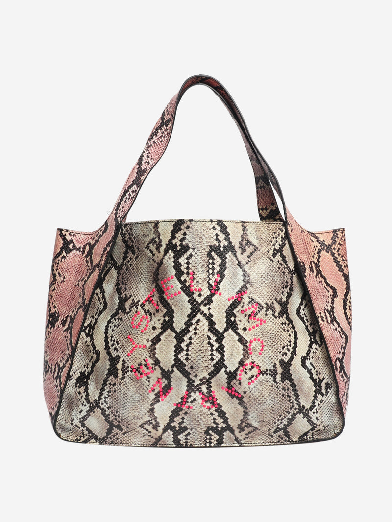 Multicolour faux-snakeskin tote bag Tote Bags Stella McCartney 