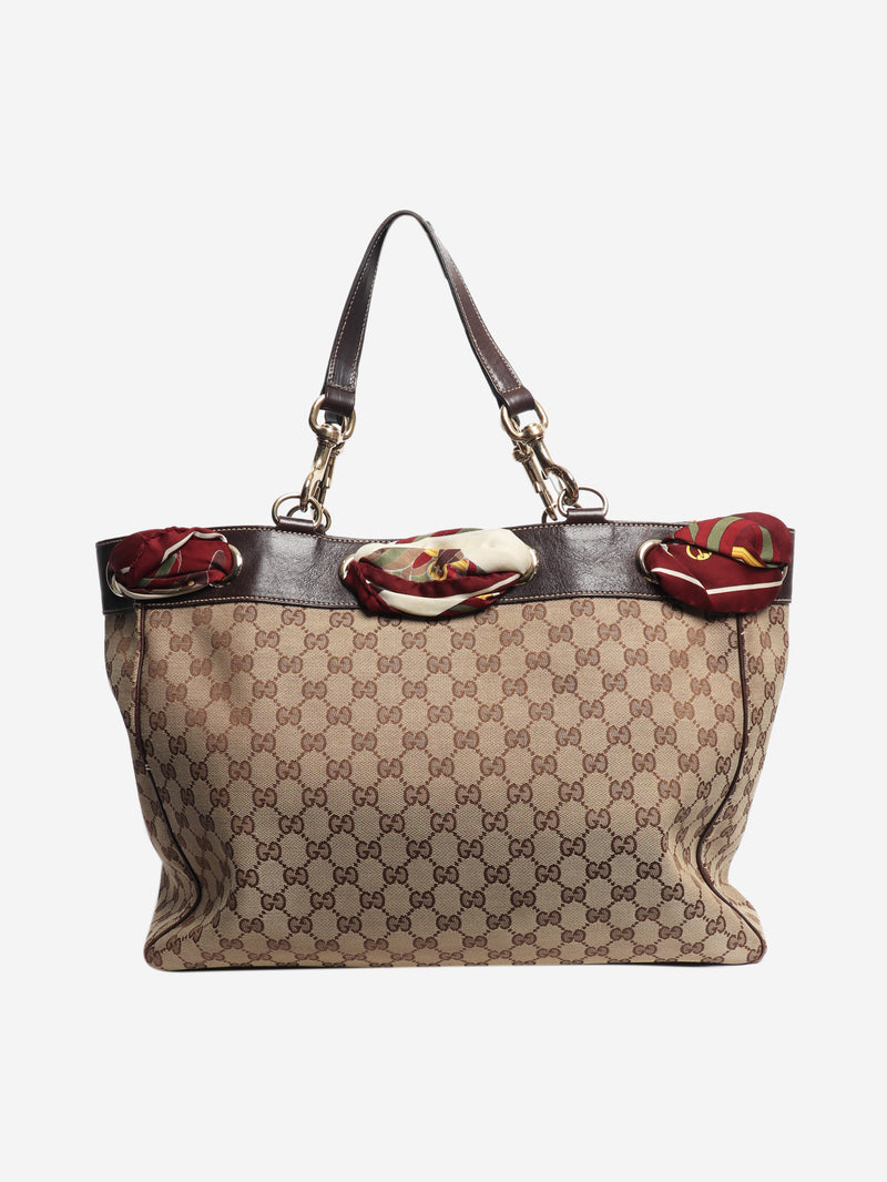 Brown GG canvas Positano tote bag