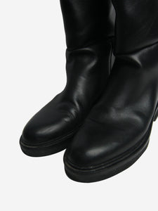 Khaite Black leather knee-high boots - size EU 37