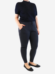 Eres Grey wool-blend knit trousers - size L