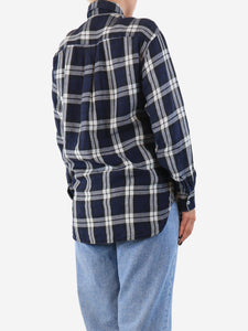 Margaret Howell Blue linen check shirt - size UK 8