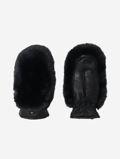 Goldbergh Black faux fur covered gloves - size Hats, Scarves and Gloves Goldbergh 