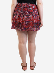 IRO Red floral printed mini skirt - size UK 12