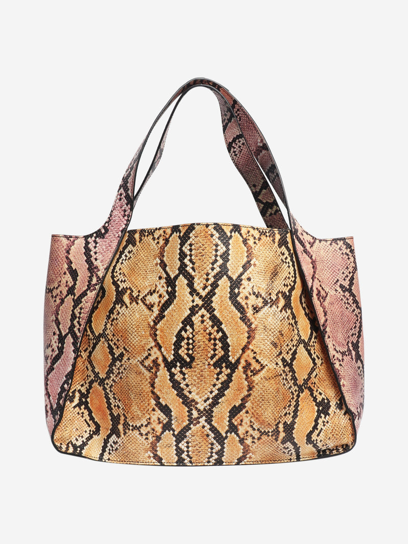 Multicolour faux-snakeskin tote bag Tote Bags Stella McCartney 