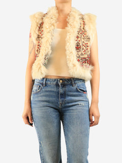 Beige Afghan waistcoat - size UK 10