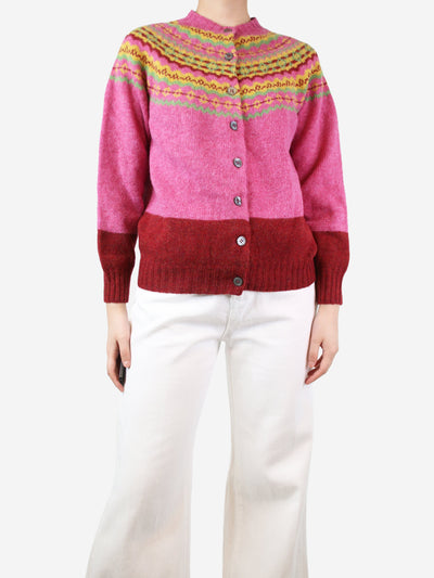 Pink high-neck fairisle wool jumper - size M Knitwear Molly Goddard 