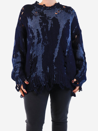 Dark blue oversized distressed jumper - size M Knitwear R13 