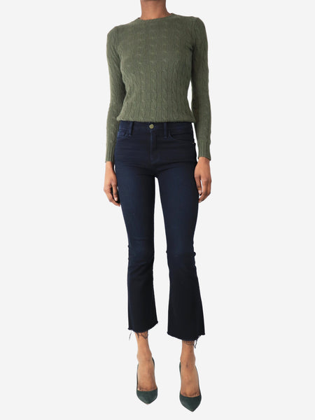 Dark indigo cropped bootcut jeans - size UK 6 alternate image