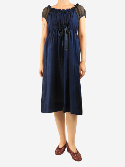 Navy milkmaid lace sheer dress - size L Dresses Dosa 