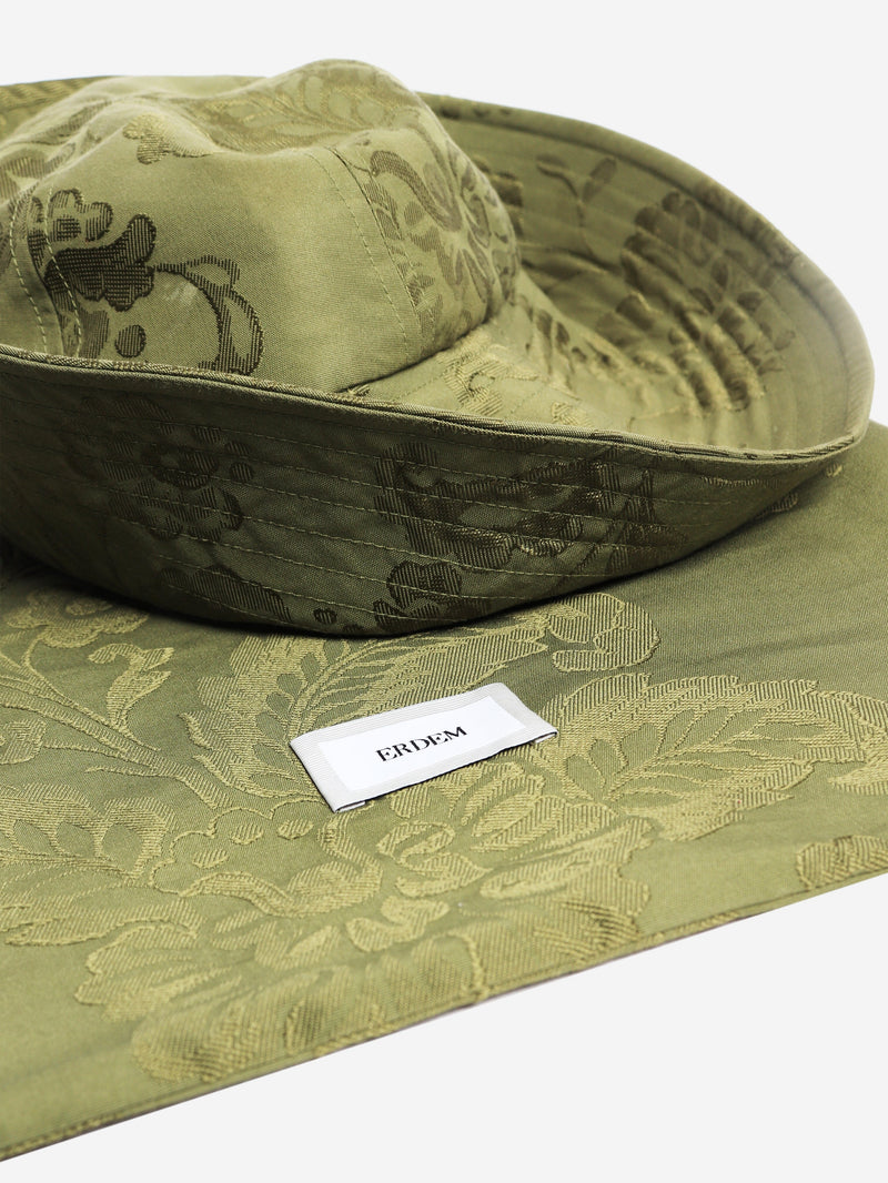 Green jacquard bucket hat Hats Erdem 