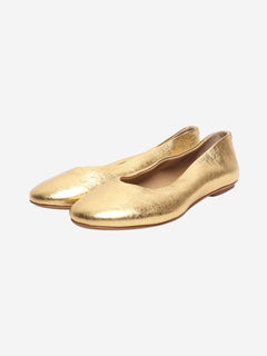 Gold metallic leather ballet flats - size EU 40 Flat Shoes Sergio Rossi 