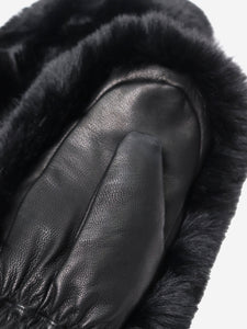 Goldbergh Goldbergh Black faux fur covered gloves - size