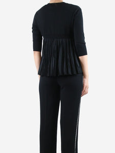 Marni Black pleated-back v-neck sweater - size UK 6