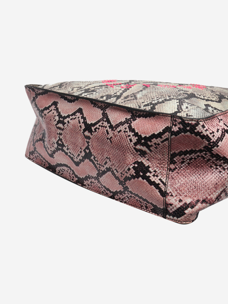Multicolour faux-snakeskin tote bag Tote Bags Stella McCartney 