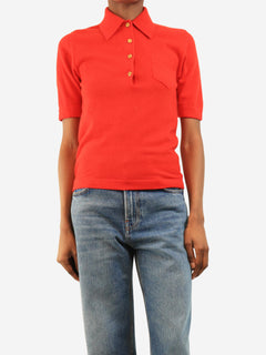 Red vintage polo knit top - size S Knitwear Hermes 