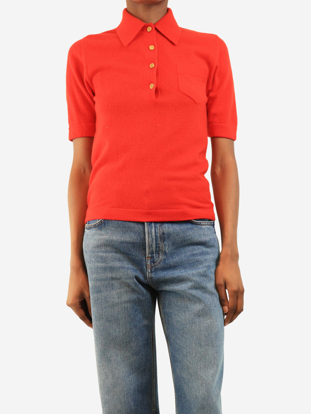 Red vintage polo knit top - size S Knitwear Hermes 