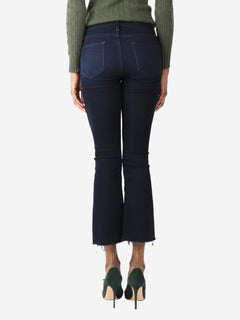 Dark indigo cropped bootcut jeans - size UK 6 Trousers Frame 