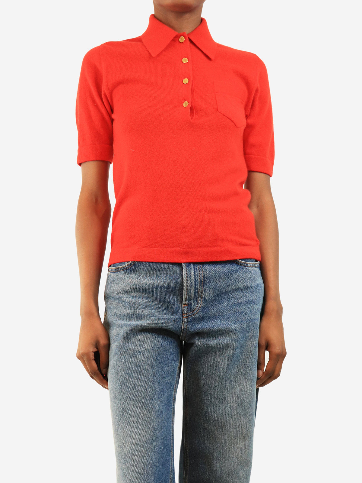 Red vintage polo knit top - size S Knitwear Hermes 