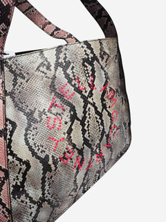 Multicolour faux-snakeskin tote bag Tote Bags Stella McCartney 