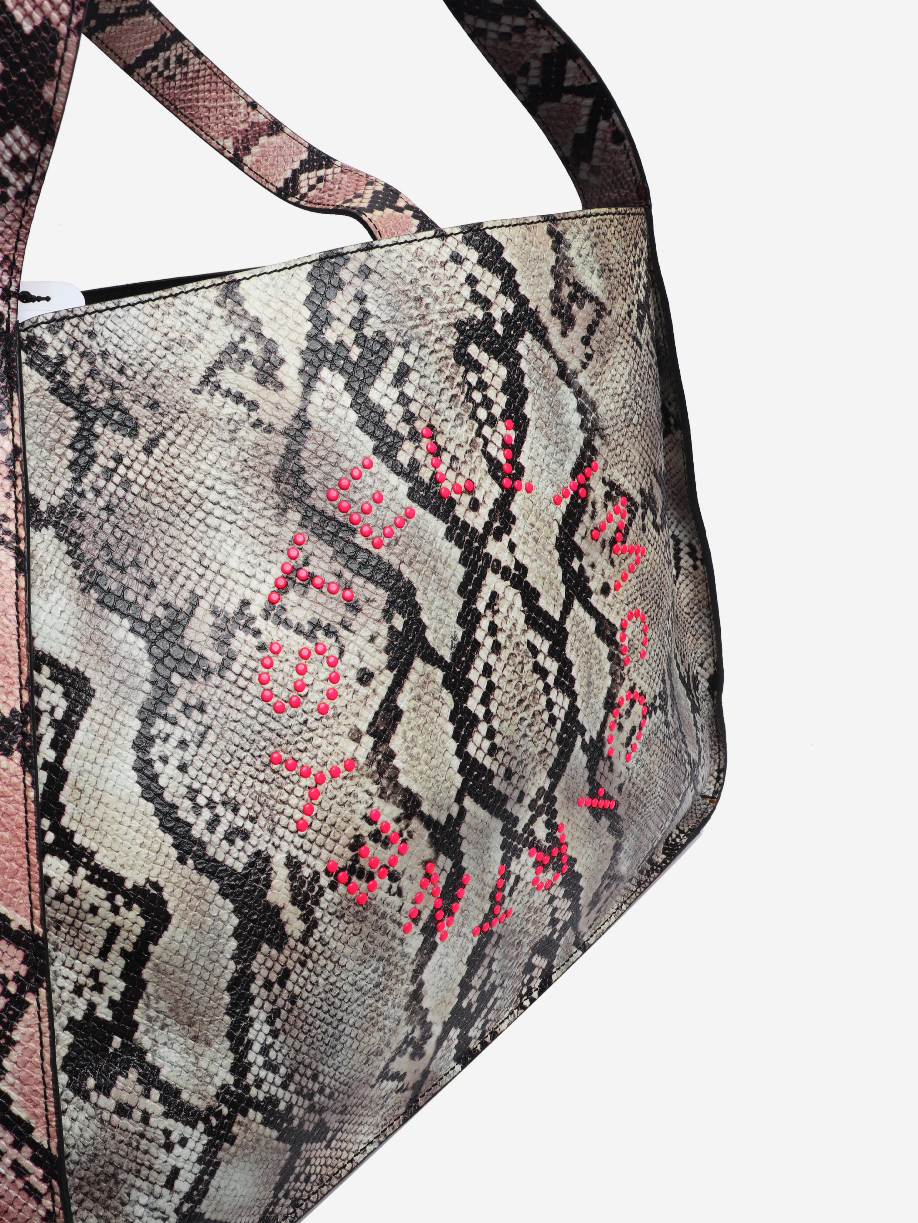 Multicolour faux-snakeskin tote bag Tote Bags Stella McCartney 