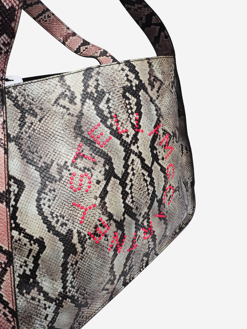 Multicolour faux-snakeskin tote bag Tote Bags Stella McCartney 